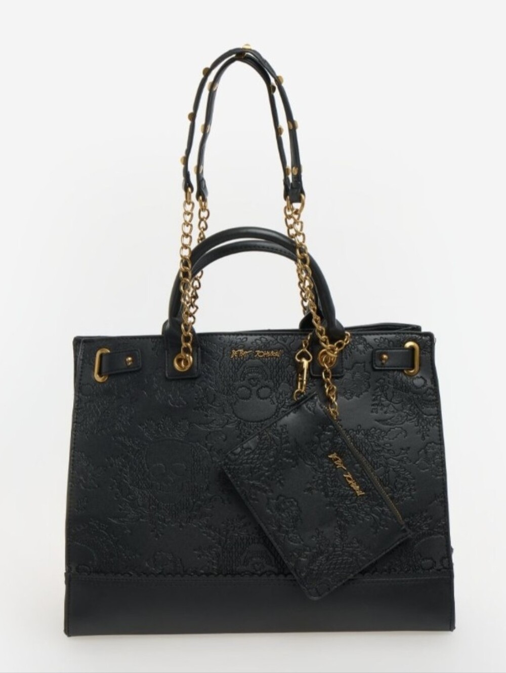 Betsey Johnson Skull Embossed Tote Handbag